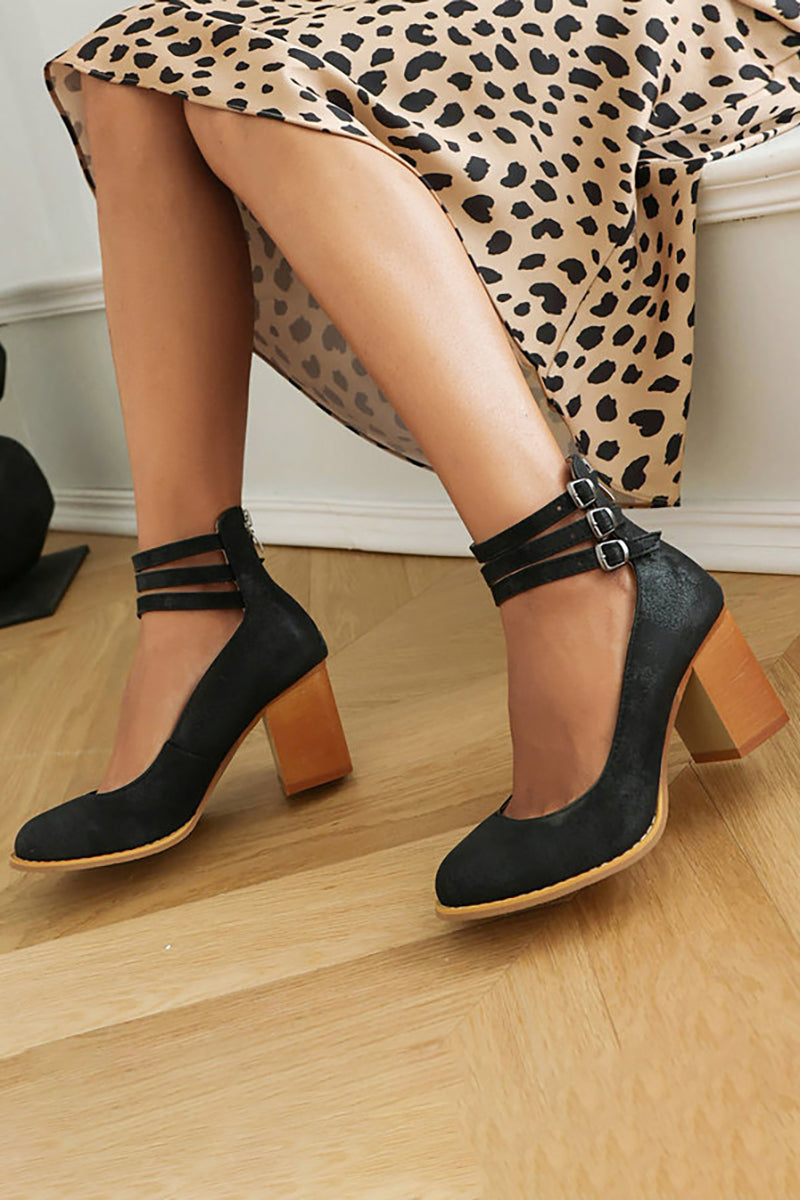 Caa™ | Elegant smooth sandals with ankle strap and chunky heel for a sophisticated look - Threadford