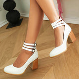 Caa™ | Elegant smooth sandals with ankle strap and chunky heel for a sophisticated look - Threadford