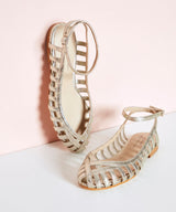 GIADA| Elegant woven ballerina with ankle strap for a sophisticated style - Threadford