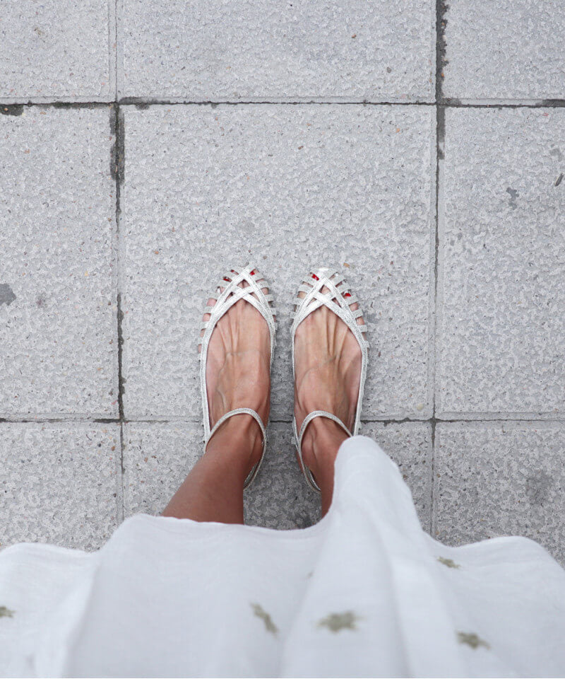 GIADA| Elegant woven ballerina with ankle strap for a sophisticated style - Threadford