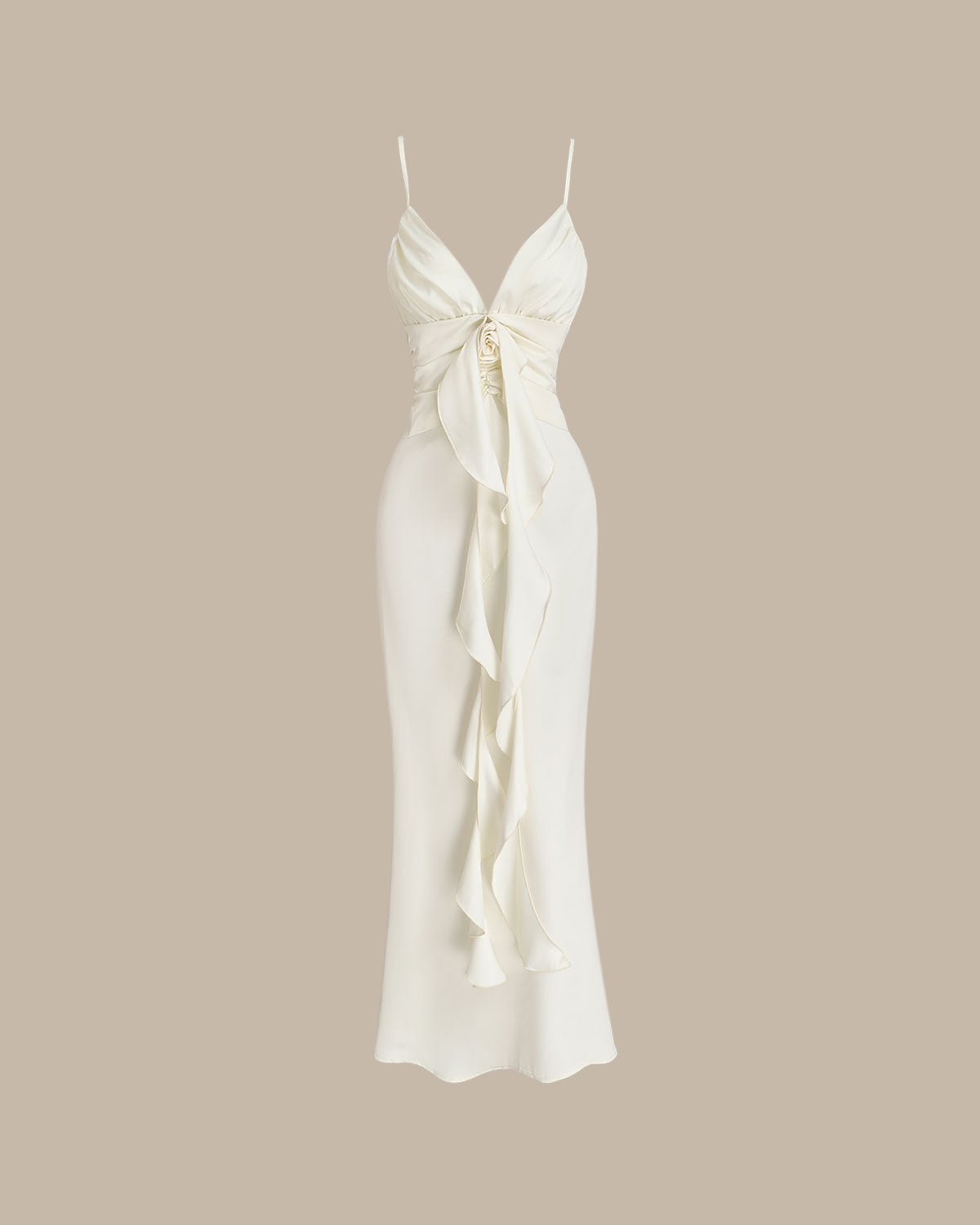 Apricot Bodycon Tassel Slip Maxi Dress - Threadford