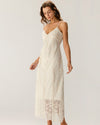 Apricot Textured Lace Slip Maxi Dresses - Threadford