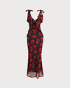 Black Floral Chiffon Slip Maxi Dress - Threadford