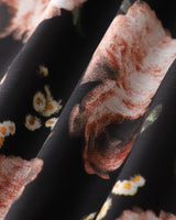 Black Floral Ruffle Sleeveless Maxi Dress - Threadford