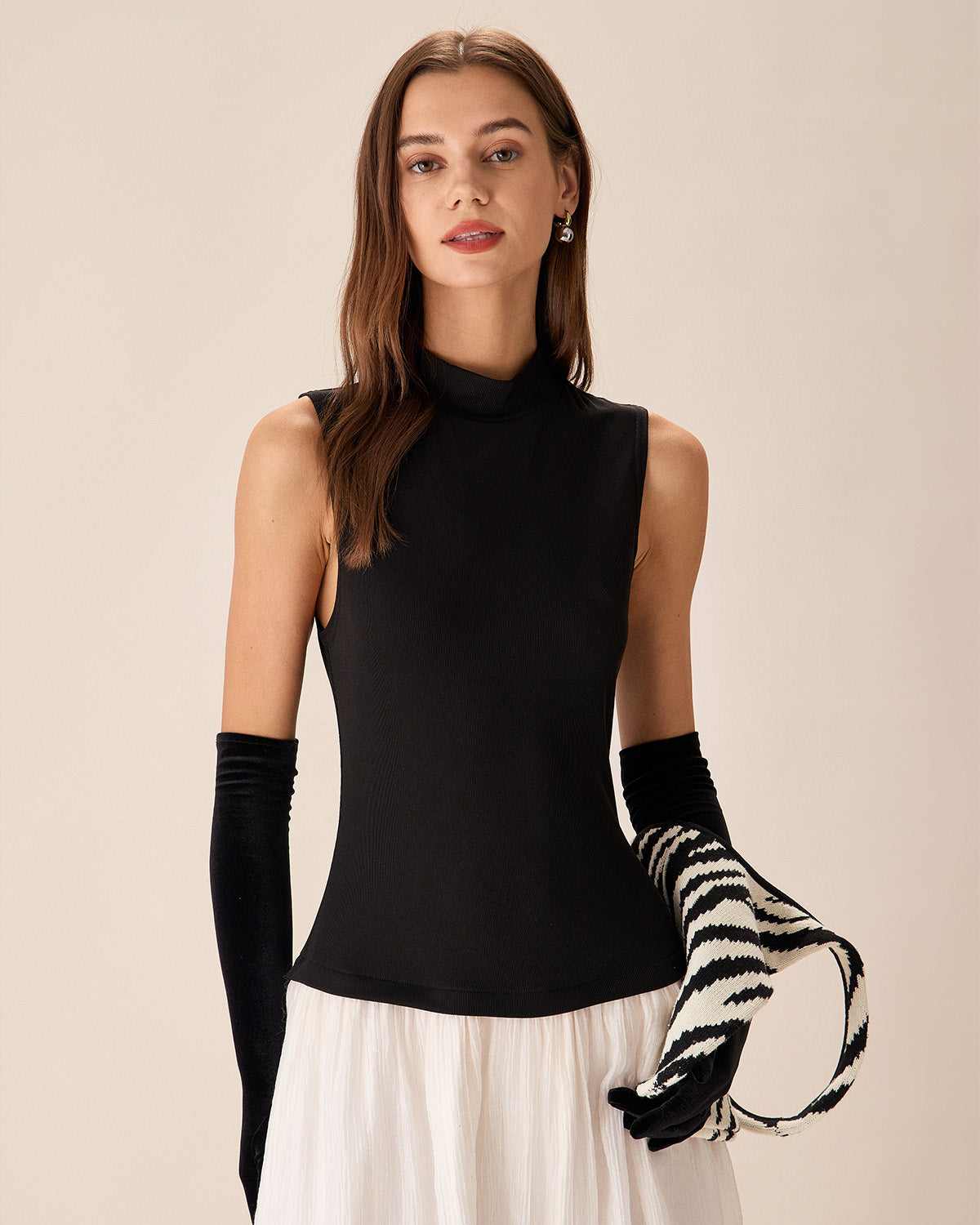 Black Contrasting Knit Ribbed Maxi Dress - Threadford