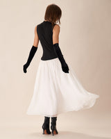 Black Contrasting Knit Ribbed Maxi Dress - Threadford