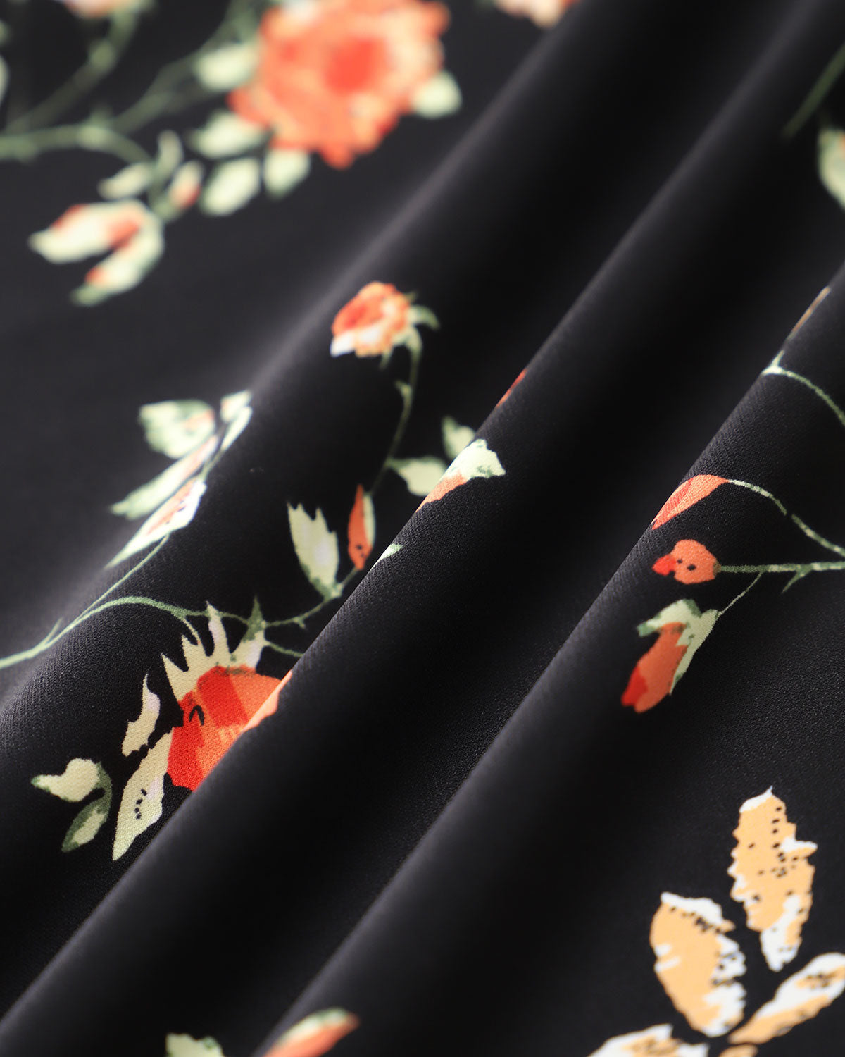 Black Floral Shirred Slip Maxi Dress - Threadford