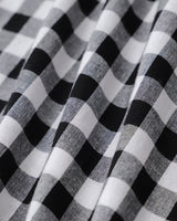 Black Plaid Square Neck Pocket Slip Maxi Dress - Threadford