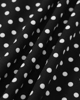 Black Polka Dot Lace Trim Maxi Dress - Threadford