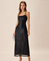 Black Sequin Bodycon Slit Maxi Dress - Threadford
