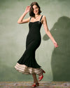 The Black Sweetheart Neck Bodycon Slip Maxi Dress - Threadford