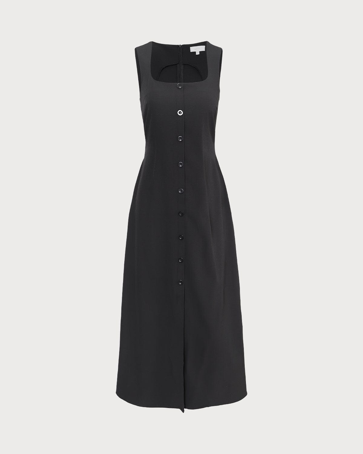 The Black U Neck Tie Back Sleeveless Maxi Dress - Threadford