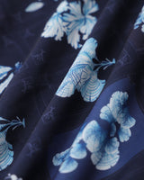 Blue Floral Ruched Bohemian Slip Maxi Dress - Threadford