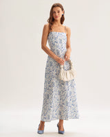 Blue Floral Slip Maxi Dress - Threadford