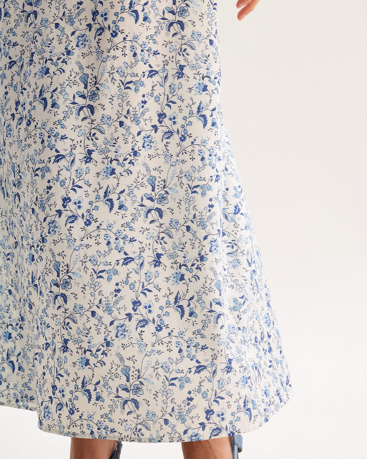 Blue Floral Slip Maxi Dress - Threadford