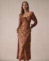 The Brown Sweetheart Neck Zebra Maxi Dress - Threadford