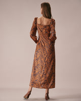 The Brown Sweetheart Neck Zebra Maxi Dress - Threadford