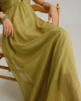 Green Flowy Slip Maxi Dress - Threadford
