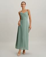 Green Slit Slip Maxi Dress - Threadford
