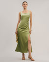 Green Square Neck Bodycon Maxi Dress - Threadford