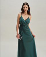 Green Mesh Wrap Slip Maxi Dress - Threadford