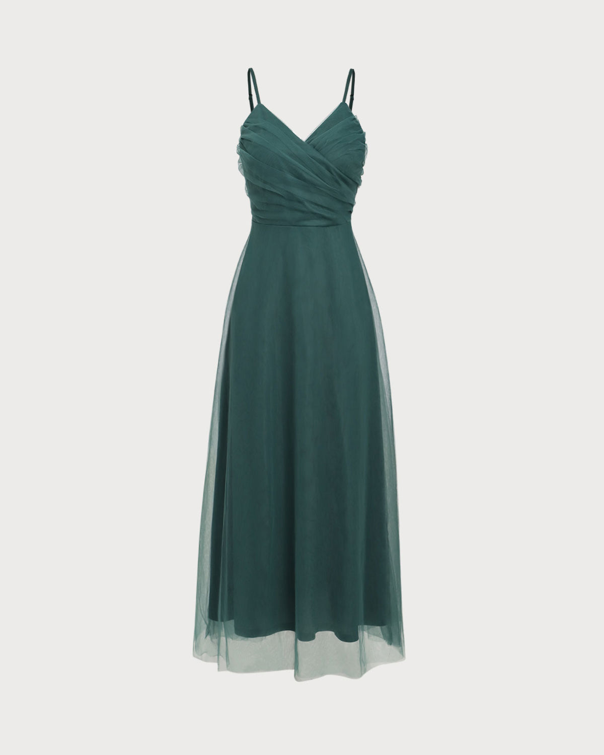 Green Mesh Wrap Slip Maxi Dress - Threadford