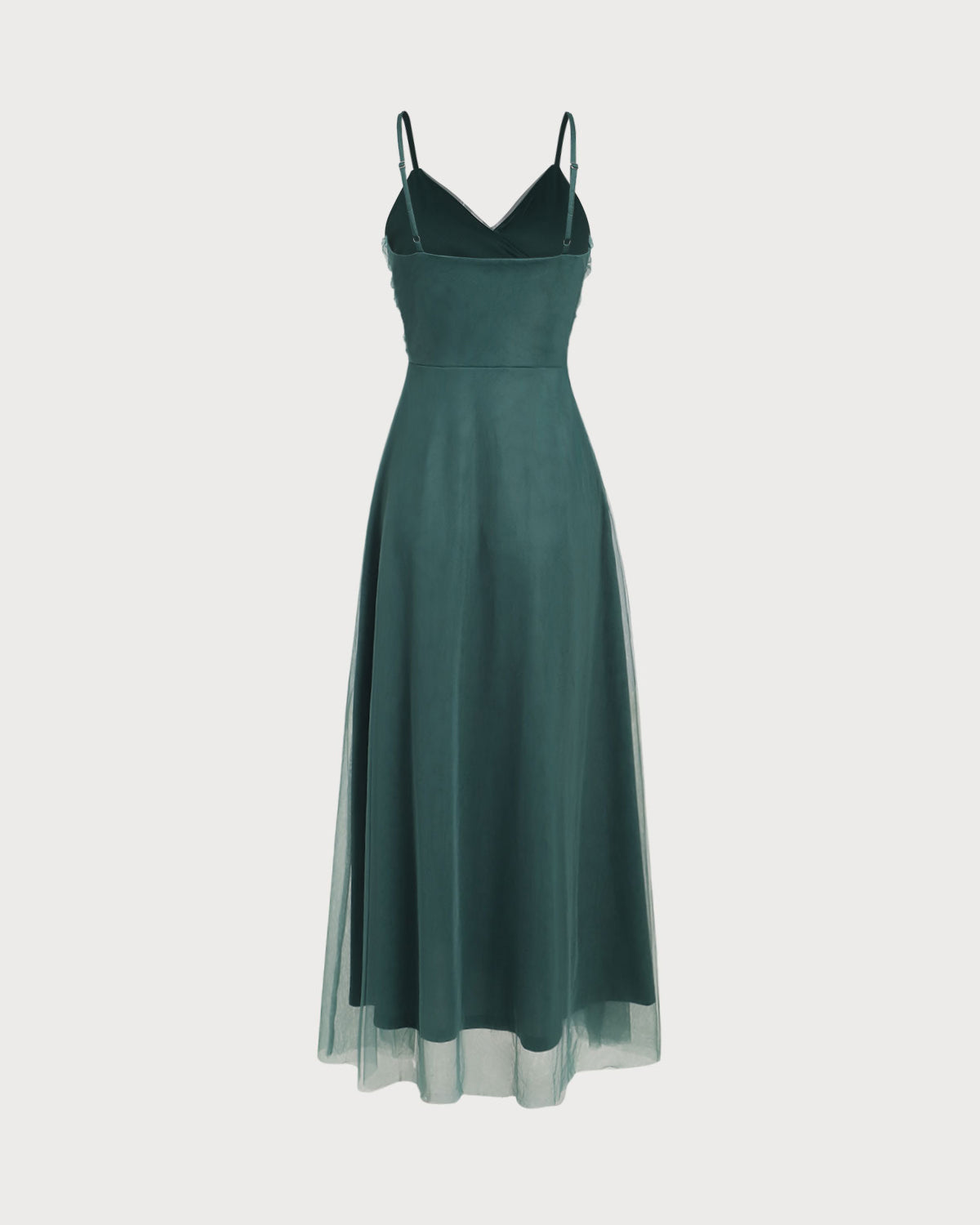 Green Mesh Wrap Slip Maxi Dress - Threadford
