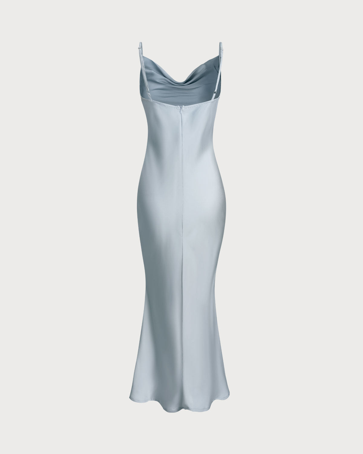 Grey Satin Slip Maxi Dress - Threadford