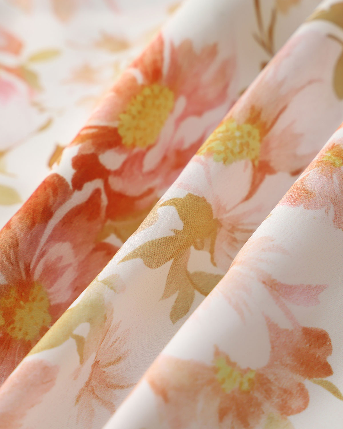 Orange Floral V-Neck Puffed Sleeve Maxi Dress - Threadford