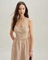 Orange Striped Sweetheart Neck Slip Maxi Dress - Threadford