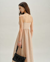 Orange Striped Sweetheart Neck Slip Maxi Dress - Threadford