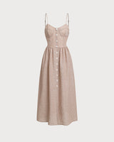 Orange Striped Sweetheart Neck Slip Maxi Dress - Threadford