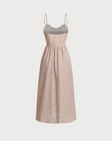 Orange Striped Sweetheart Neck Slip Maxi Dress - Threadford