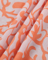 The Orange V Neck Floral Ruffle Maxi Dress - Threadford