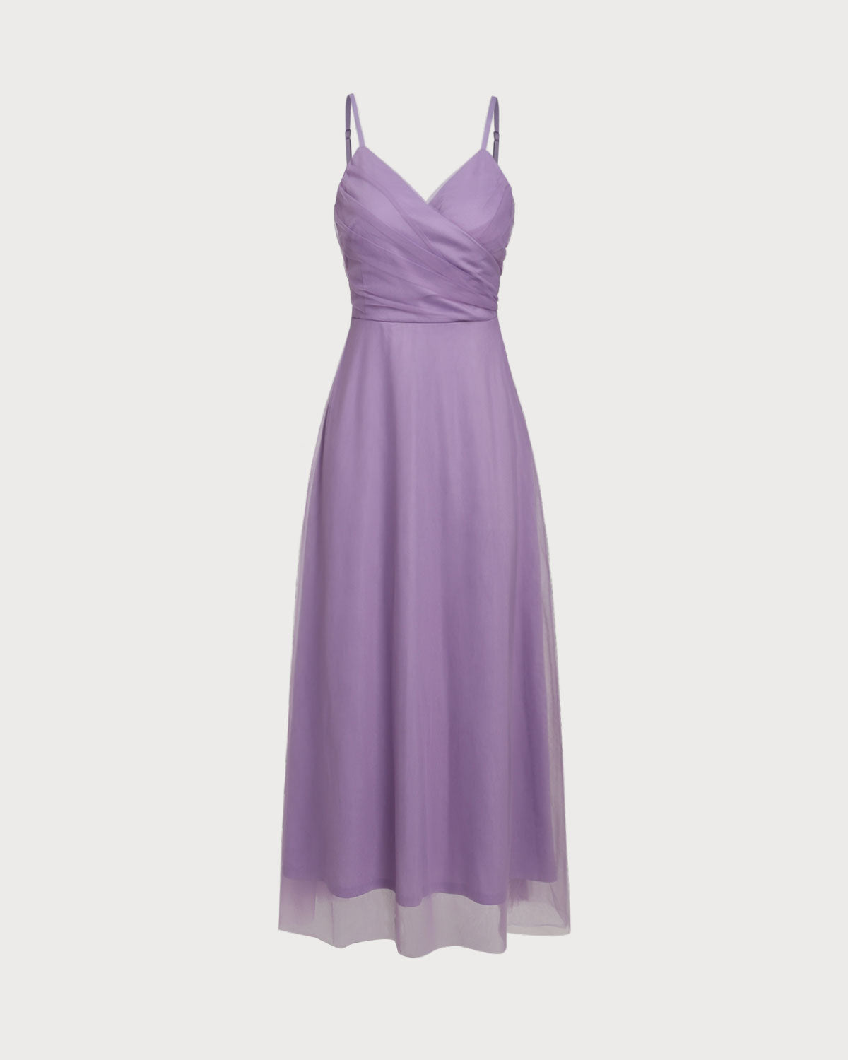 Purple Mesh Wrap Slip Maxi Dress - Threadford