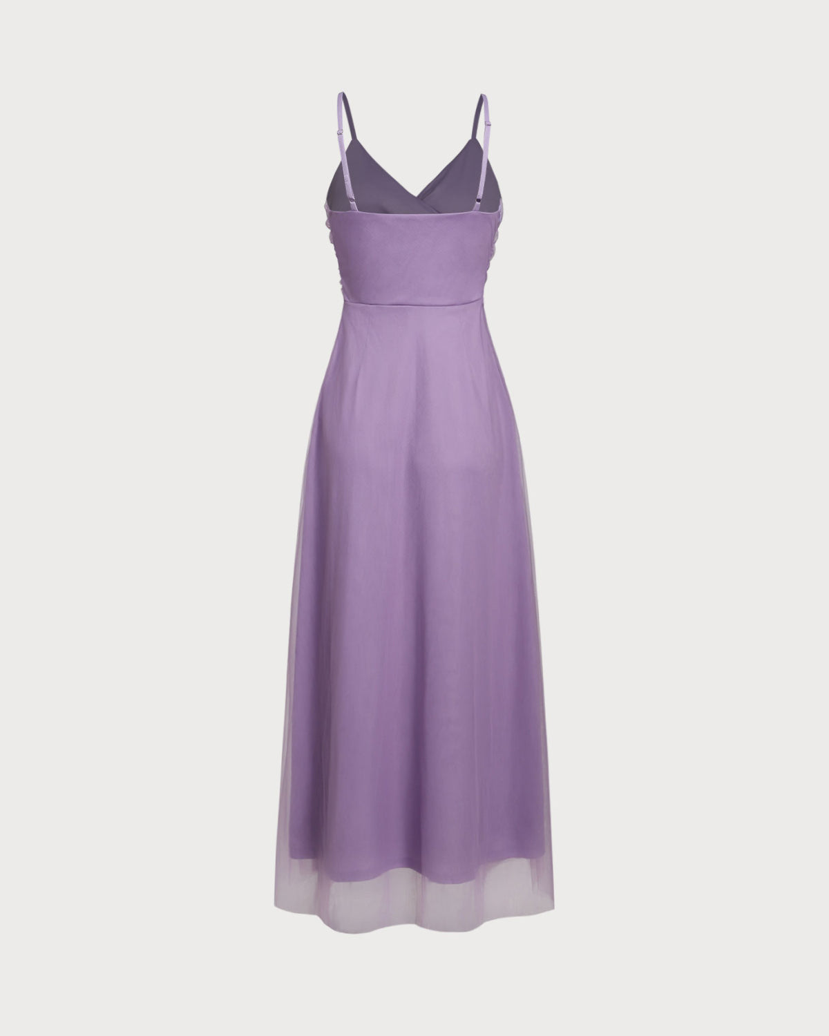 Purple Mesh Wrap Slip Maxi Dress - Threadford