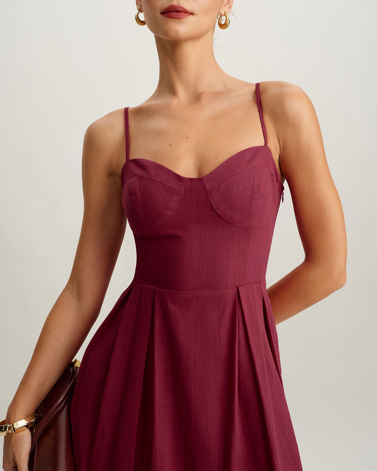 Red Sweetheart Neck Slip Maxi Dress - Threadford