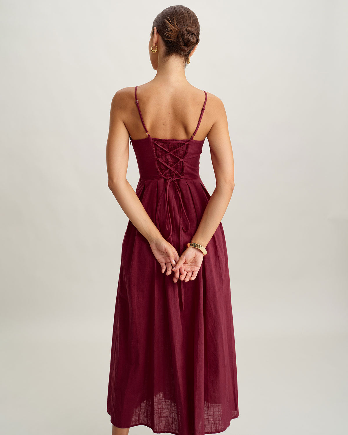 Red Sweetheart Neck Slip Maxi Dress - Threadford