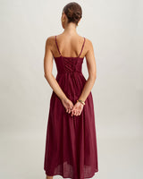 Red Sweetheart Neck Slip Maxi Dress - Threadford