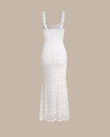 White Lace Bodycon Slip Maxi Dress - Threadford