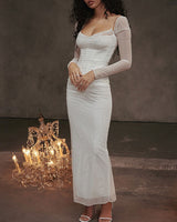 White See Through Bodycon Maxi Dress - Threadford