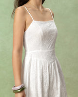 White Embroidery Slip Maxi Dress - Threadford