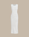 White Knit Bodycon Sleeveless Maxi Dress - Threadford