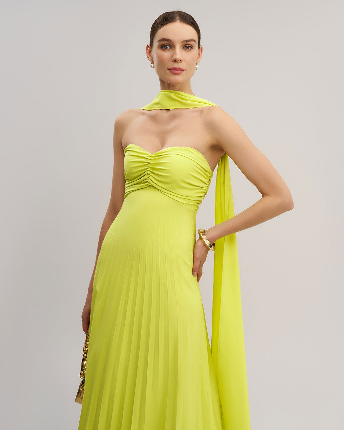 Yellow Strapless Maxi Dress - Threadford