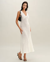 Beige Sleeveless Pleated Midi Dress - Threadford