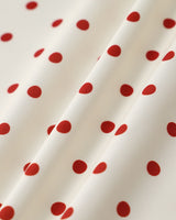 Beige Polka Dot Plus Size Midi Dress - Threadford