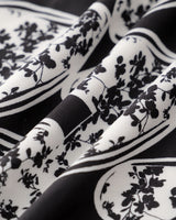 Black Floral Lace Trim Midi Dress - Threadford