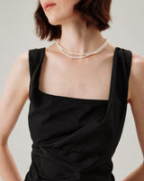 Black Ruffle Ruched Slip Midi Dress - Threadford