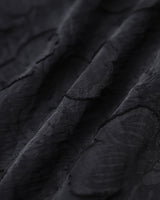 Black Square Neck Puffed Sleeve Midi Dress - Threadford