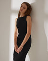 The Black Water Ripple Textured Cami Dress - Threadford